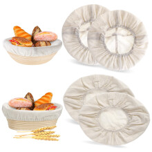 4Pcs Banneton Liner, Bread Proofing Basket Liners for Oval & Round Banneton Basket, Sourdough Bread Proofing Cover