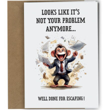 Funny Leaving Card, Not your problem anymore, Greeting Card with Kraft Envelope, Farewell Card for Colleagues #1811