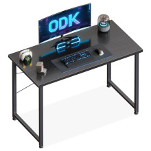 ODK 10048 cm Desk, Small Computer Desk for Home Office, Study Office Table for Small Space, Easy Assembly, Black
