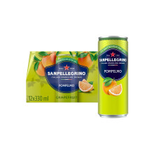 San Pellegrino Italian Sparkling Drinks Tastefully Light Sparkling Grapefruit Canned Soft Drink 12 x 330ml | 70 kCals per Can