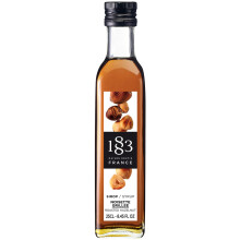1883 Maison Routin Premium Roasted Hazelnut Syrup for Coffee & Hot Chocolate Glass 250ml