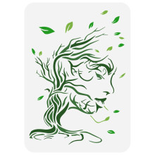 FINGERINSPIRE tree Woman paint Stencil Large Hollowed Branches Leaves Template for Wood and Plastic PET Face Drawing Large Tree of Life Stencil