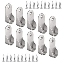 iTYOOS 10 Pieces Wardrobe Rail Fittings With 20 Pieces Screws, Zinc Alloy Oval Closet Rod End Supports