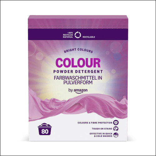 by Amazon Colours Powder Detergent, 4.8kg, 80 washes