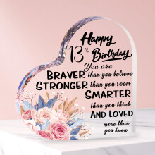 Merclix 13th Birthday Acrylic Plaque 13th Birthday Gifts for Girls Keepsake Presents for 13 Year Old Girls Sister Daughter