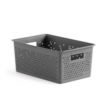 TATAY Plastic Storage Basket 4L Bohol | Organiser Box | Optimal Ventilation | Stackable Modular System | Integrated Handles