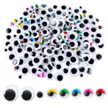 400 Pcs Wiggly Eyes for Crafts, Googly Eyes Self Adhesive with Eyelashes, 6mm 8mm 10mm 12mm Googly Eyes Assorted Sizes for DIY Crafts Scrapbooking