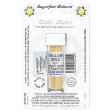 Sugarflair Yellow Gold Edible Lustre Dust (E171 Free), Add a Lustrous Shine to Cakes or Decorations. Brush On or Add Rejuvenator to Create