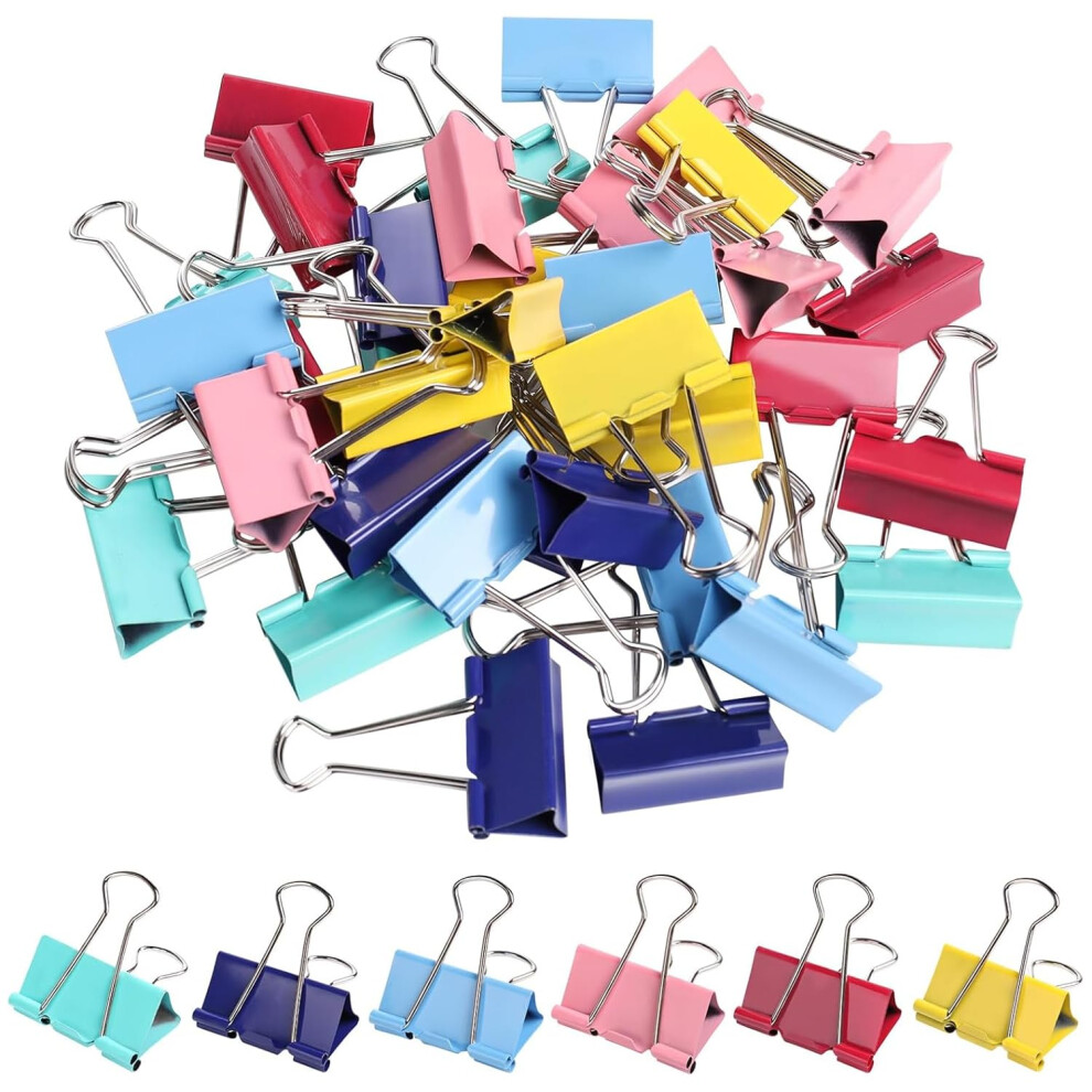 60Pcs Binder Clips,Mini Small Bulldog Foldback Clips For Paper,Colored Metal Clamps For Stationery File Money Paper Office School Home Store Daily 5051227165190