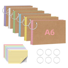 Flash Cards A6 Revision Cards 360Pcs Colorful Double Sided Index Cards Record Cards with Metal Binder Ring for School Office Home Essentials