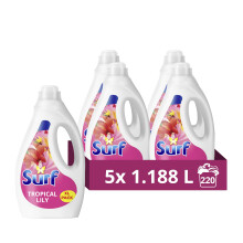 Surf Tropical Lily Laundry Washing Liquid 220 washes with a joy-infused fragrance with natural essential oils lasting up to 12 hours in wear