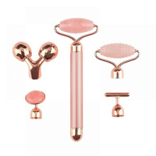 5 In 1 Electric Rose Quartz Jade Roller And Face Massager Set Face