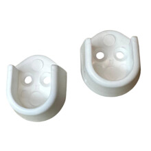 Pack of 2 White Rail End Supports for Oval Wardrobe Rail Poles
