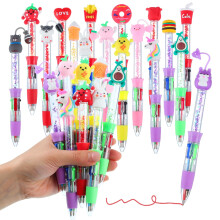 Yoosso 20 Pcs Cute Pen, Multi Coloured Pens All In One 4 In 1 Mini Pens Animal Pen Party Bag Fillers For Student Gifts