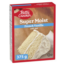 Betty Crocker - CAKE MIX - Super Moist French Vanilla Flavour, 375 Grams Package of Cake Mix, Baking Mix