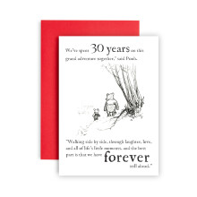 Huxters 30th Anniversary Card for Husband or Wife 30 Years down and the Adventure Continues Pooh and Piglet Wedding Anniversary Love - 14.8cm