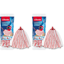 Vileda SuperMocio Microfibre Mop Refill Head, purple (Pack of 2)