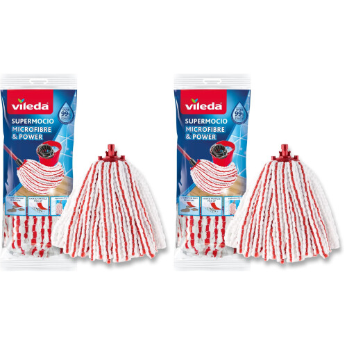Vileda Vileda SuperMocio Microfibre Mop Refill Head, purple (Pack of 2)