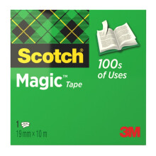 Scotch Magic Tape, 1 Roll , 19 mm x 10 m - General Purpose Sticky Tape for Document Repair, Labelling & Sealing