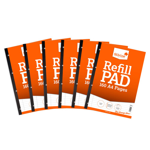Silvine SV41803 A4 Refill Feint Pad (Pack of 6)