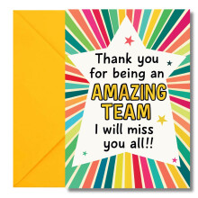 LimaLima Thank You For Being An Amazing Team Leaving Card I Will Miss You Large A5 When Folded