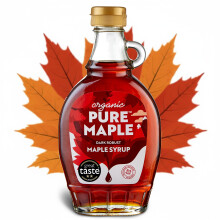 Pure Maple 100% Canadian Maple Syrup - 312g, Organic Dark Robust Grade A with Caramel Taste, Natural Sweetener for Pancakes, Waffles & Cooking