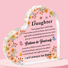 QMVMV Inspirational Acrylic Plaque for Daughter - Birthday, Graduation, Encouragement Gift from Mum Dad for Stepdaughter or Bonus Daughter