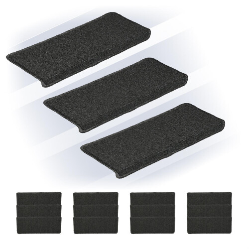 Rectangular Stair Treads Set of 15 - Non-Slip, Self-Adhesive