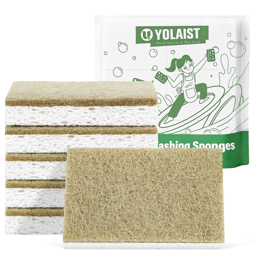 Photos - Makeup Brush / Sponge Yolaist 6 Pack Eco Sponges Washing Up - Biodegradable Washing Up