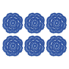 sourcing map 6Pcs Crochet Doilies Handmade Tray Doilies 4" Round Cloth Placemats Lace Coasters for Crafts, Daily Use, Festivals, Home Decoration