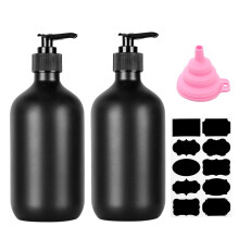 2 Pcs Soap Dispenser, 500ML/17oz Pump Bottle Dispenser, Empty Refillable Shampoo and Conditioner Bottles for Bedroom Kitchen Lotions Washing Up