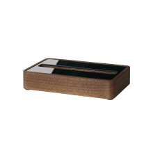 SIGEL VA202 Business card holder made of walnut wood, 10,7 x 2,2 x 6,3 cm, for up to 30 cards
