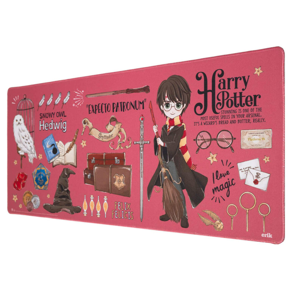 Grupo Erik Xxl Mouse Pad - Harry Potter Gifts | Gaming Desk Mat 31.5 X 13.8 Inches, Non-Slip Rubber Keyboard & Mouse Mat Large | Gaming Gifts Gamer 5051227165220