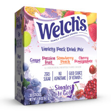 Welch's Singles To Go Variety Pack, Watertok Powder Drinks Mix, Contains 4 Flavours, Grape, Passion Fruit, Strawberry Peach, Cherry Pomegranate