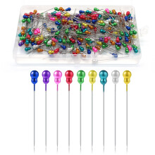 Sewing Pins Dressmaking, 240pcs 55mm Dress Making Pins Sewing Coloured Gourd Heads Long Quilting Pin for Fabric Crafts Hat Wedding
