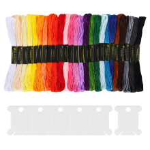 Embroidery Threads 25 Skeins Per Pack, AUERVO Embroidery Floss, Cross Stitch Threads