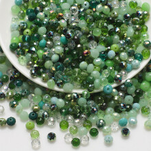 200PCS 6mm Crystal Glass Beads, Round Faceted Glass Beads, Colorful Assorted Bead for Jewelry Making, DIY Bracelets, Necklaces, Craft Projects