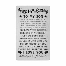 HYHYDHP Son 16th Birthday Card - Happy 16th Birthday Cards Gifts for Son - Personalised 16 Year Old Son Bday Ideas