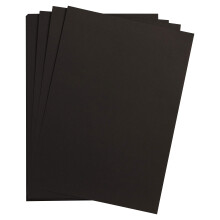 Clairefontaine - Ref 975250C - Maya Smooth Coloured Drawing Card (Pack of 25 Sheets) - 185gsm - A4 (29.7 x 21cm) - Black Colour - Deep Dyed