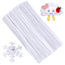 Ramlur White Pipe Cleaners, 100 Pcs Pipecleaners, Pipe Cleaners for Craft Flowers, Pipe Chenille Stems Supplies for DIY and Project Decoration