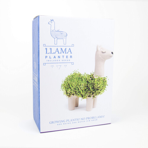 Gift Republic Llama Shaped Chia Planter, White 2