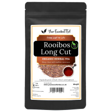 Rooibos Organic Loose Leaf Tea (50g) – Smooth Aromatic Long Cut Rooibos Tea, Redbush Herbal Infusion, Naturally Caffeine Free, Resealable Pouch