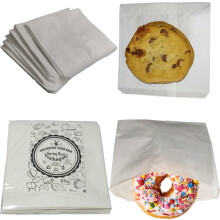 100 Greaseproof Paper Food Bags Small 7 X 7” - Ideal For Lunch Pies, Pastries, Snacks, Sweets Or Cake-Slice