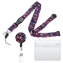 Retractable Lanyard Neck Strap with Retractable Badge Reel and ID Card Badge Holders, Name Badge Holders with Lanyards for Neck Business Office Exhib