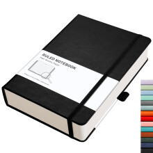 RETTACY Notebook A5, Lined Journal Notebook with 320 Numbered Pages - Leather Hardcover Notepad, 100gsm Thick Paper, Writing Journal for Women Men Wo