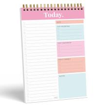 S&O Daily Planner Notepad for Productivity - 52 Page Routine Journal- Undated Writing pad and Organizer – Everyday To-Do List Action list