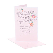 UK Greetings | Mother's Day Card for Daughter | Card for Mum, Grandma, Wife | Her, Girls, Women | Floral Design | With Envelope | 14.9 x 22.9 cm