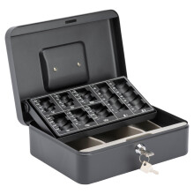 Burg-Wachter CB03GBBK 10" Money 5030 Cash Box with Coin Tray, Black