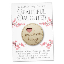 Maise &Rose Pocket Hug Daughter Token | Hug Gift For Daughter | Thinking Of You | Miss You | Pocket Hug From Mum | Cheer Up Gift | Letterbox Gift