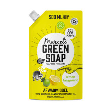 Marcel's Green Soap - Washing up Liquid Lemon & Bergamot Refill - Dishwashing Liquid - Vegan - Saves Plastic - 97% Biodegradable - 500 ML